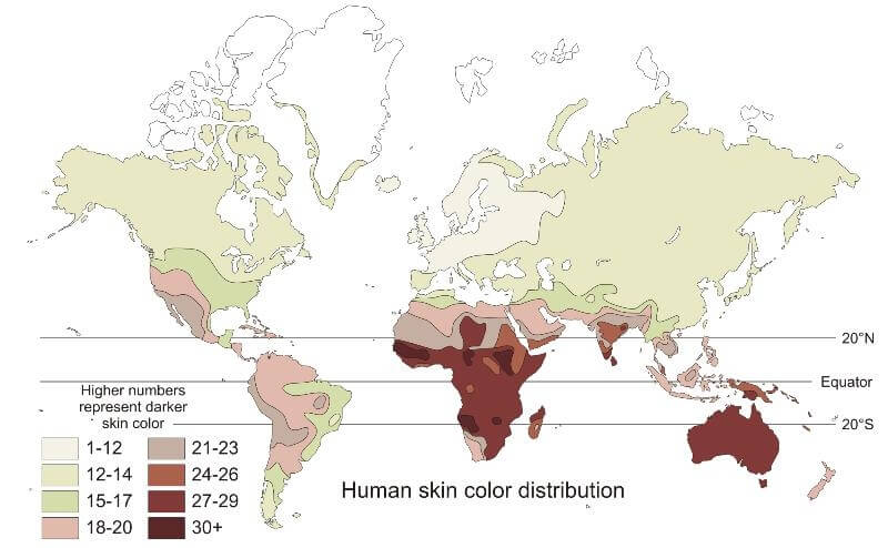 32 Skin Color World Map - Maps Database Source 6E4