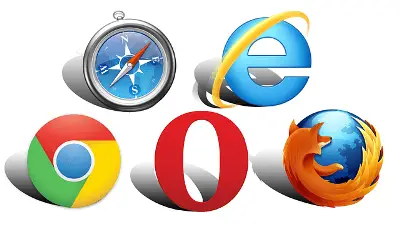 5 different major web browsers