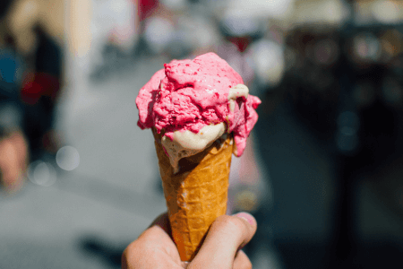Ice cream in a cone