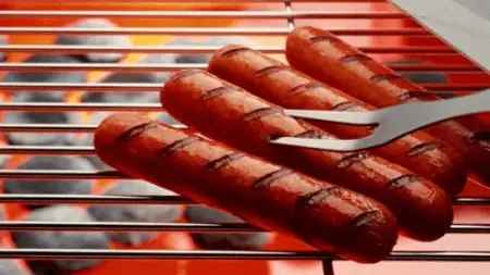 Grilled hot dogs