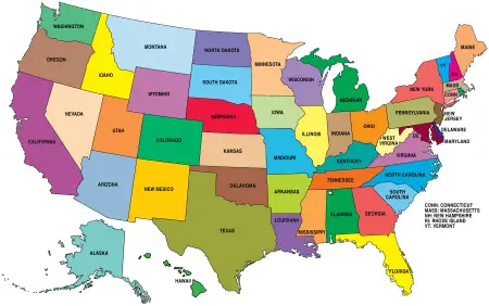 map of the US 