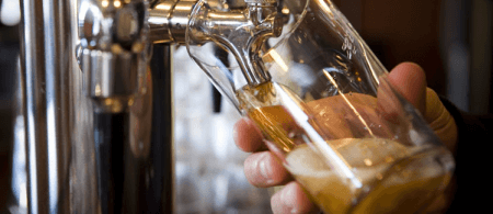 Pouring draft beer