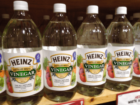 Bottles of regular vinegar